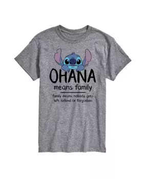 Мужская футболка с коротким рукавом Lilo Stitch Ohana Means Family AIRWAVES, серый