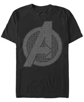 Мужская футболка с коротким рукавом Marvel Avengers Endgame Grayscale Icons Logo Fifth Sun, черный