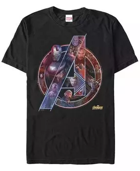 Мужская футболка с коротким рукавом Marvel Avengers Endgame Neon Heros Logo Fifth Sun, черный