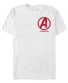 Мужская футболка с коротким рукавом Marvel Avengers Endgame с логотипом на левой груди Fifth Sun, белый