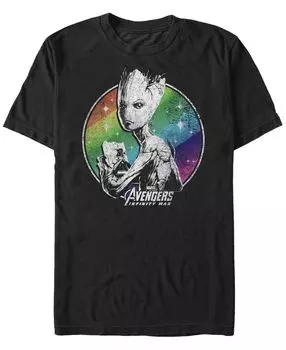 Мужская футболка с коротким рукавом marvel avengers infinity war rainbow stars groot Fifth Sun, черный