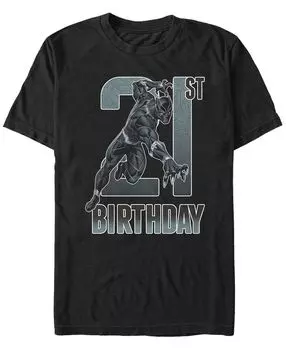 Мужская футболка с коротким рукавом marvel black panther 21st birthday Fifth Sun, черный