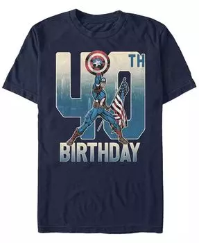 Мужская футболка с коротким рукавом Marvel Captain America 40th Birthday Fifth Sun, синий