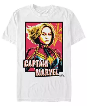 Мужская футболка с коротким рукавом marvel captain marvel neon captain marvel front profile Fifth Sun, белый