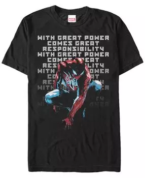 Мужская футболка с коротким рукавом marvel «человек-паук с большой ответственностью» Fifth Sun, черный