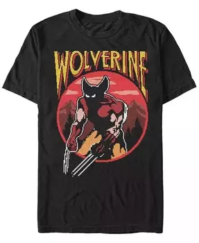 Мужская футболка с коротким рукавом Marvel Classic Games Wolverine Pixel Nes Fifth Sun, черный