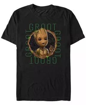 Мужская футболка с коротким рукавом Marvel Film I am Groot Focus Fifth Sun, черный