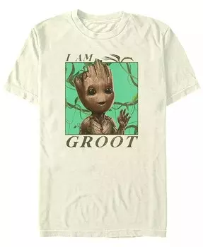 Мужская футболка с коротким рукавом Marvel Film I am Groot Jungle Vibes Fifth Sun, коричневый/бежевый
