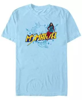 Мужская футболка с коротким рукавом marvel likeness ms. marvel sloth doodles Fifth Sun, светло-синий