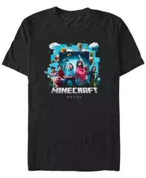 Мужская футболка с коротким рукавом Minecraft Movie Adventure Gang Fifth Sun, черный