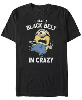 Мужская футболка с коротким рукавом Minions с черным поясом Crazy Fifth Sun, черный