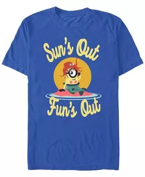 Мужская футболка с коротким рукавом Minions Stuart Sun's Out Fun's Out Fifth Sun, синий