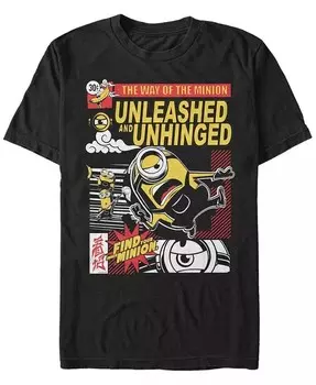 Мужская футболка с коротким рукавом Minions Unleashed Minion Comic Fifth Sun, черный