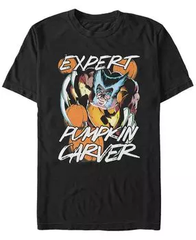 Мужская футболка с коротким рукавом на хэллоуин marvel wolverine expert pumpkin carver Fifth Sun, черный