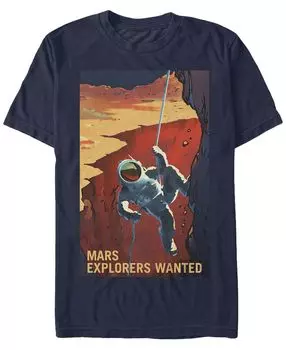 Мужская футболка с коротким рукавом nasa mars explores wanted Fifth Sun, синий