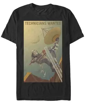 Мужская футболка с коротким рукавом nasa mars technicians wanted Fifth Sun, черный