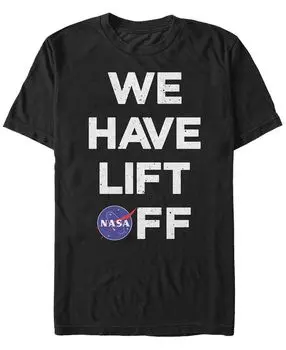 Мужская футболка с коротким рукавом nasa we have lift off text Fifth Sun, черный
