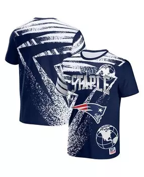 Мужская футболка с коротким рукавом nfl x staple navy new england patriots team slogan с принтом по всей поверхности NFL Properties, синий