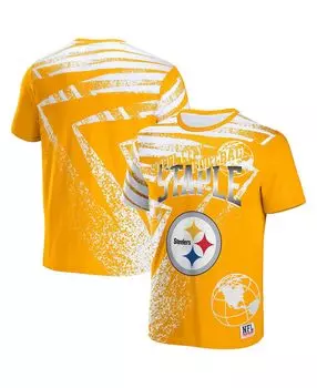 Мужская футболка с коротким рукавом nfl x staple yellow pittsburgh steelers team slogan с принтом по всей поверхности NFL Properties