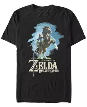 Мужская футболка с коротким рукавом nintendo legend of zelda link breath of the wild Fifth Sun, черный