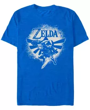 Мужская футболка с коротким рукавом Nintendo Zelda Link Wingcrest Spray Paint Fifth Sun, синий