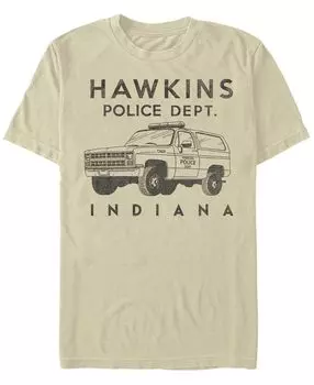 Мужская футболка с коротким рукавом «очень странные дела» hawkins police dept in indiana Fifth Sun