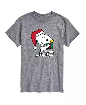 Мужская футболка с коротким рукавом peanuts christmas present AIRWAVES, серый