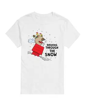 Мужская футболка с коротким рукавом peanuts dashing through snow AIRWAVES, белый