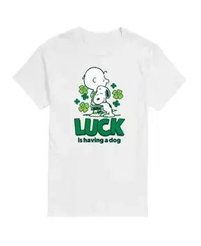 Мужская футболка с коротким рукавом Peanuts Luck Is Having a Dog AIRWAVES, белый