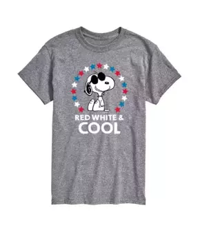Мужская футболка с коротким рукавом Peanuts Snoopy Flag Fireworks AIRWAVES, серый