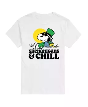 Мужская футболка с коротким рукавом Peanuts St Patrick's Day Shenanigans Chill AIRWAVES, белый