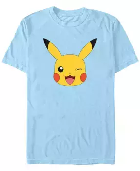 Мужская футболка с коротким рукавом Pokemon Pikachu Big Face Fifth Sun, синий