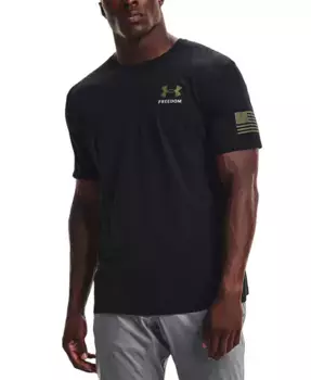 Мужская футболка с коротким рукавом Relaxed Fit Freedom Logo Under Armour, черный