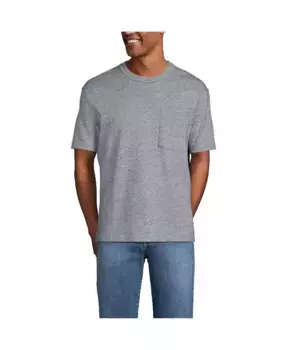 Мужская футболка с коротким рукавом Relaxed Heavy Weight Tee Lands' End, серый