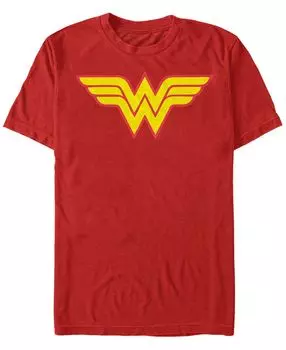 Мужская футболка с коротким рукавом с двухцветным логотипом wonder woman Fifth Sun, красный