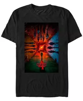 Мужская футболка с коротким рукавом с главным плакатом сезона 4 «очень странные дела» Fifth Sun, черный