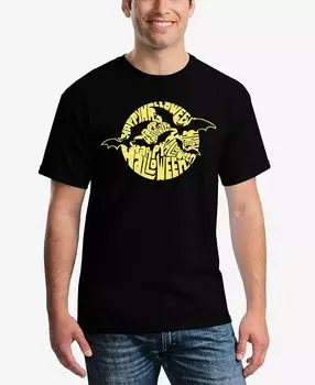 Мужская футболка с коротким рукавом с изображением летучих мышей на хэллоуин LA Pop Art, черный