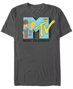 Мужская футболка с коротким рукавом с логотипом beavis and butthead head bangers Fifth Sun, мульти