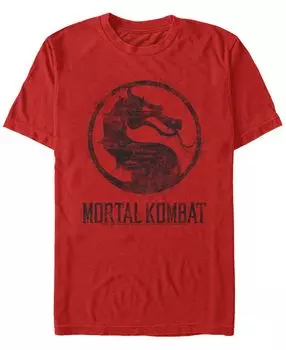 Мужская футболка с коротким рукавом с логотипом mortal kombat klassic splatter logo Fifth Sun, красный