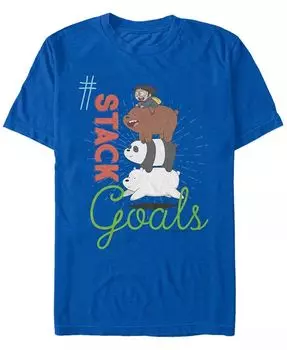 Мужская футболка с коротким рукавом с нашивкой We Bare Bears This My Squad Fifth Sun, синий