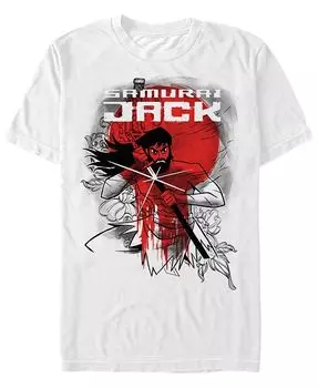 Мужская футболка с коротким рукавом Samurai Jack Wounded Warrior Fights Again Fifth Sun, белый