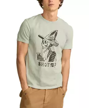 Мужская футболка с коротким рукавом Shots Skeleton Lucky Brand, серый