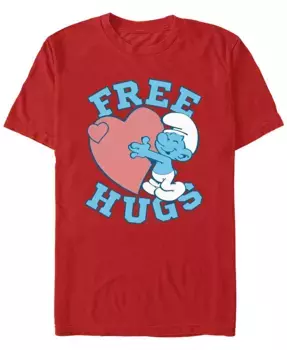 Мужская футболка с коротким рукавом Smurf's Free Hugs Fifth Sun, красный