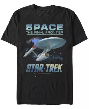 Мужская футболка с коротким рукавом star trek the original series space the final frontier Fifth Sun, черный