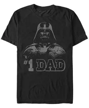 Мужская футболка с коротким рукавом Star Wars Vader 1 Dad Retro ко Дню отца Fifth Sun, черный