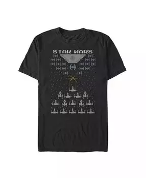 Мужская футболка с коротким рукавом Star Wars Pixel Fight in Space 8-Bit Fifth Sun, черный