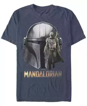 Мужская футболка с коротким рукавом Star Wars Mandalorian Mando Head Fifth Sun, синий