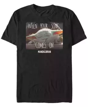 Мужская футболка с коротким рукавом Star Wars The Mandalorian The Child When Your Song Comes on Fifth Sun, черный