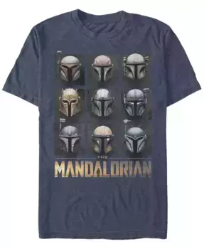Мужская футболка с коротким рукавом Star Wars Mandalorian Mando Helmet Boxup Fifth Sun, синий