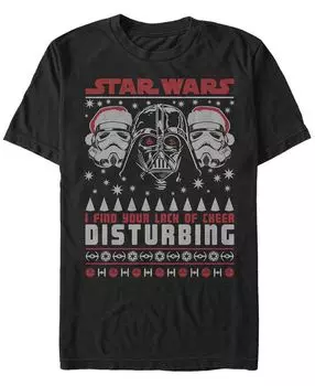 Мужская футболка с коротким рукавом star wars darth vader lack of cheer christmas Fifth Sun, черный